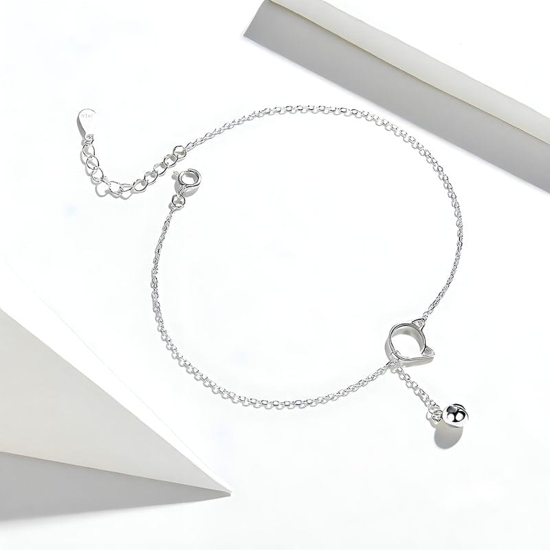 Anklets Bell And Cat Anklet Adjustable / Silver Unique Leather Bracelets