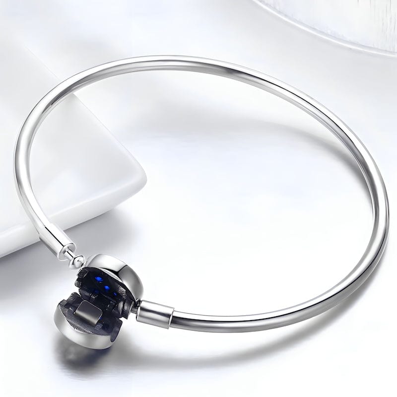 Blue Moon and Stars Bangle Bracelet bracelet by Unique Leather Bracelets