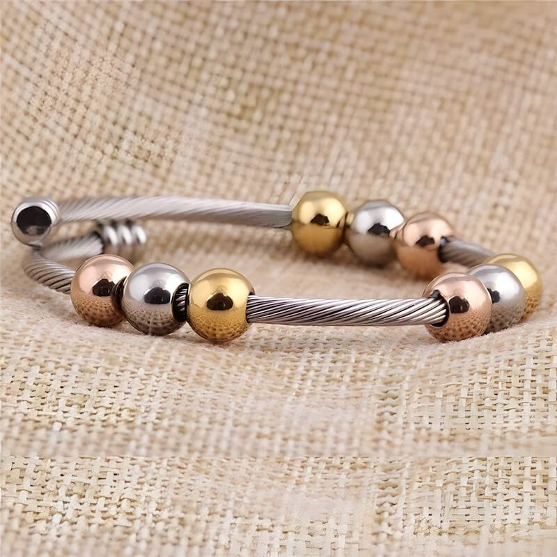 Cable Stretch Colorful Beads Cuff Bracelet bracelet by Unique Leather Bracelets