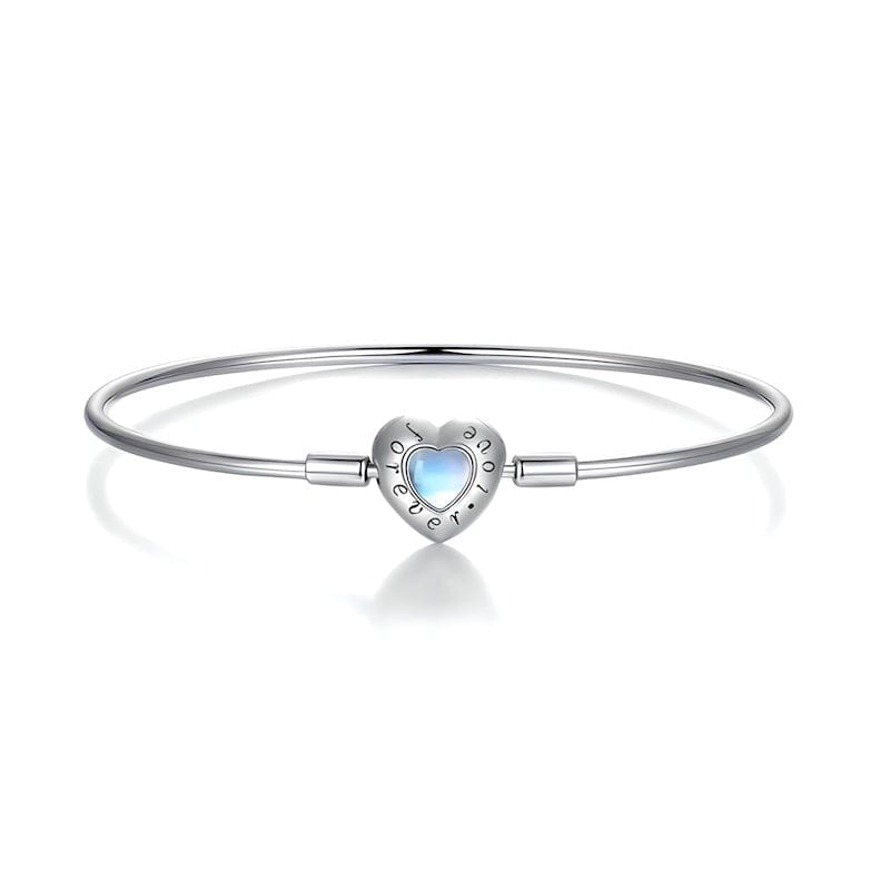 Forever Love Blue Heart Bangle Bracelet bracelet by Unique Leather Bracelets