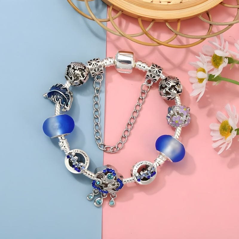 Cloud Water Droplets Charm Bracelet bracelet by Unique Leather Bracelets