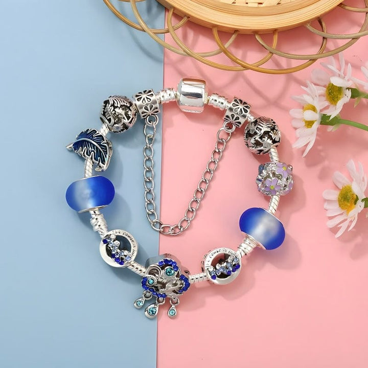 Cloud Water Droplets Charm Bracelet bracelet by Unique Leather Bracelets