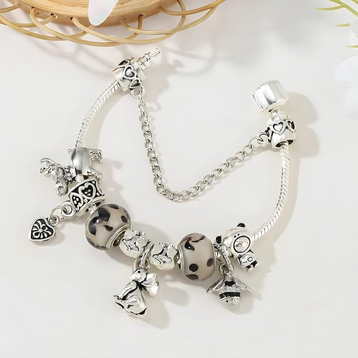 Elephant Bee Charm Bracelet bracelet by Unique Leather Bracelets