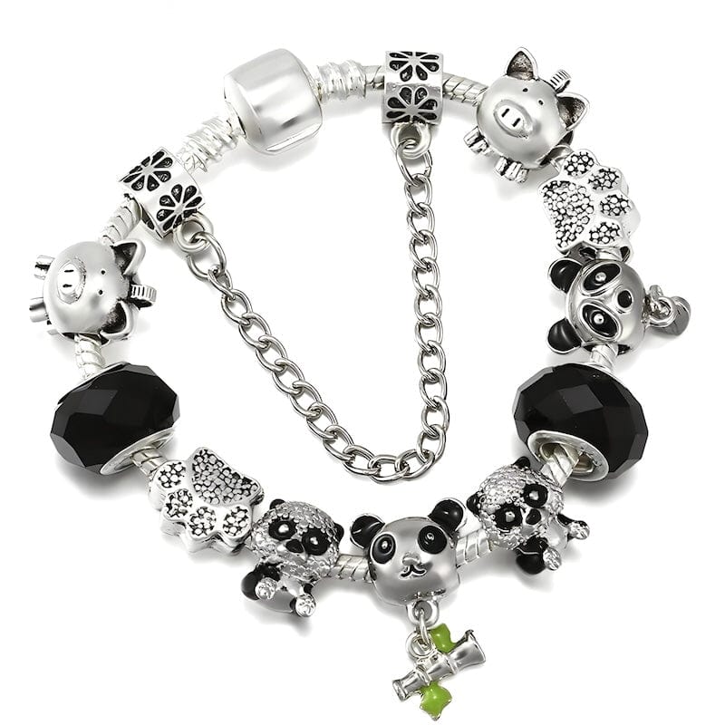 Lovely Panda Charm Bracelet bracelet by Unique Leather Bracelets