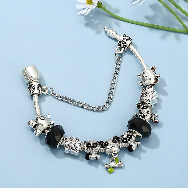 Lovely Panda Charm Bracelet bracelet by Unique Leather Bracelets