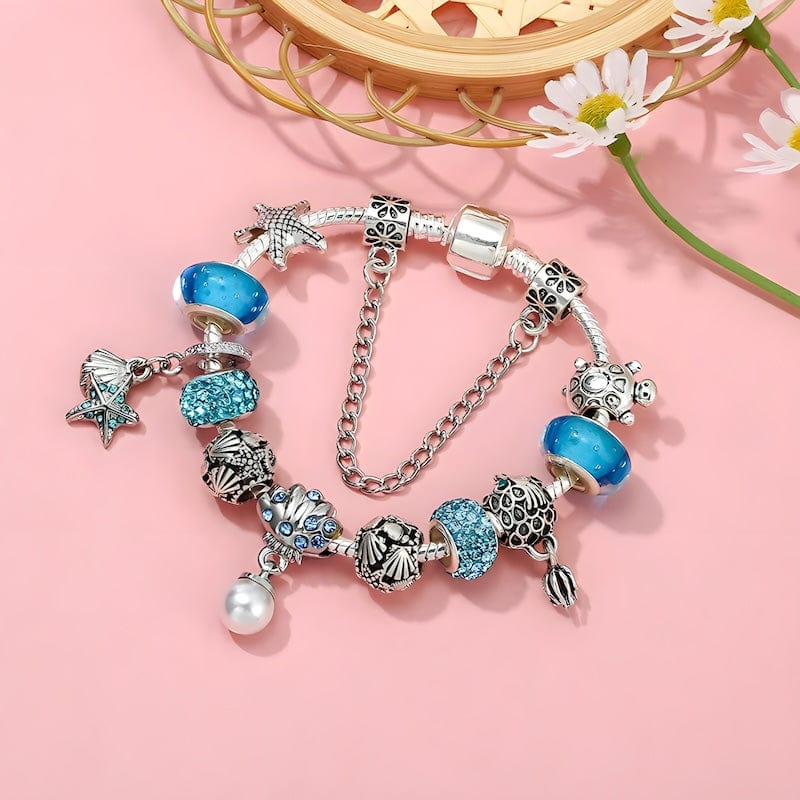 Summer Shell Pearl Starfish Charm Bracelet Charm Unique Leather Bracelets   