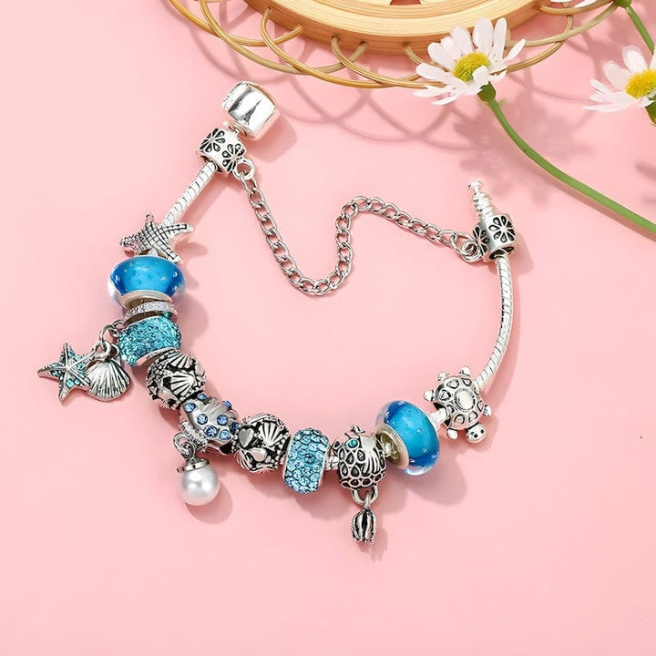 Summer Shell Pearl Starfish Charm Bracelet Charm Unique Leather Bracelets   