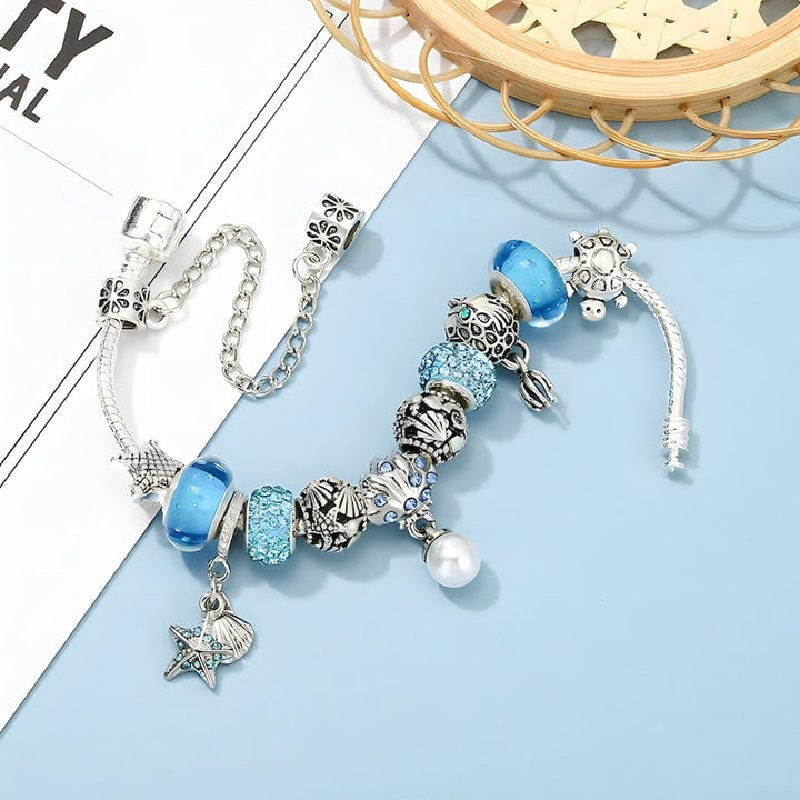 Summer Shell Pearl Starfish Charm Bracelet Charm Unique Leather Bracelets   