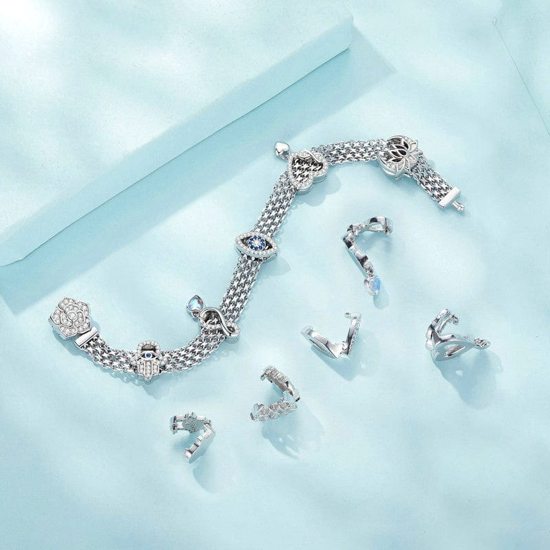 Eternal Heart Clip Charm for Reflex Bracelet bracelet by Unique Leather Bracelets