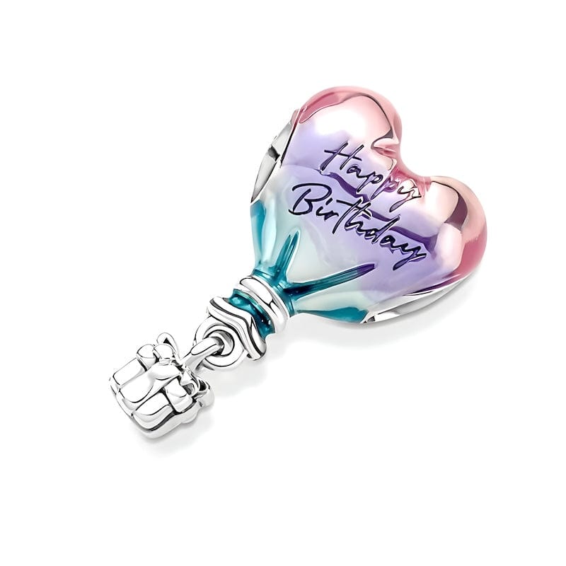Happy Birthday Charm Hot Air Balloon Gift bracelet by Unique Leather Bracelets