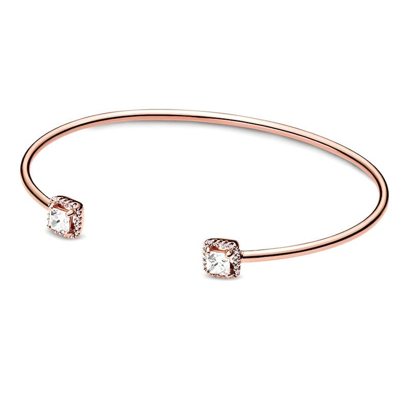 Shiny Square Open Cuff Bracelet bracelet by Unique Leather Bracelets