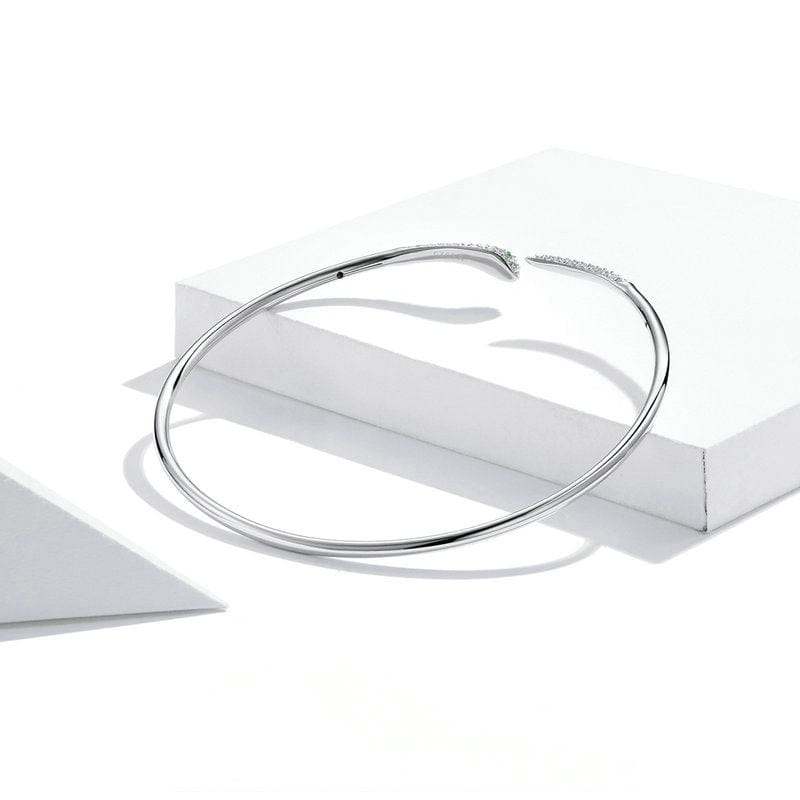 Cuff Silver Spirit Snake Cuff Bracelet Adjustable / Silver Unique Leather Bracelets