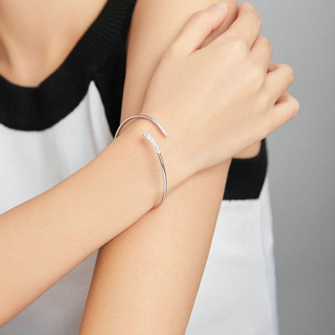 Cuff Silver Spirit Snake Cuff Bracelet Adjustable / Silver Unique Leather Bracelets