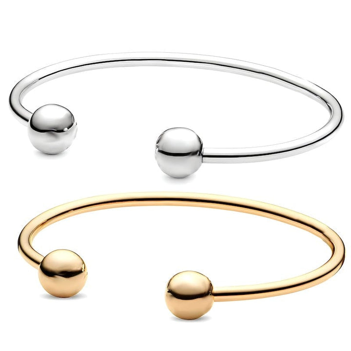 Simple Round Beads Classic Cuff Bracelet bracelet by Unique Leather Bracelets