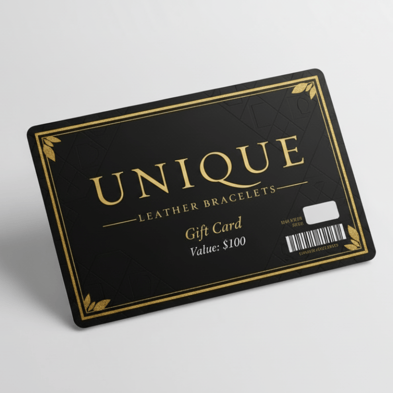 Unique Leather Bracelets Gift Card bracelet by Unique Leather Bracelets