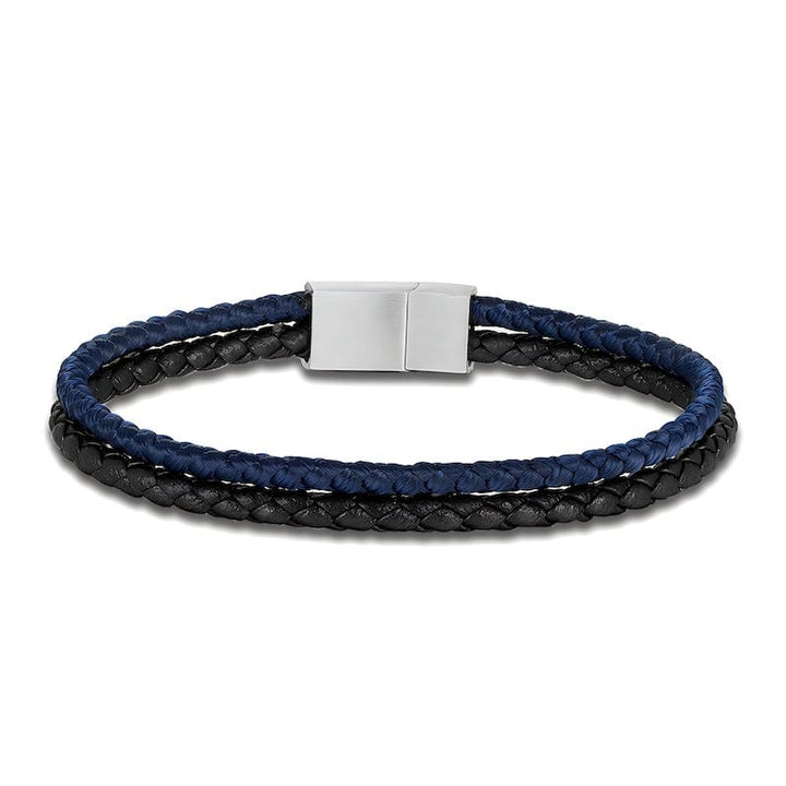 Double Color Strand Rope & Leather Bracelet bracelet by Unique Leather Bracelets