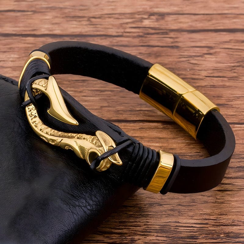 Fish Hook Charm Genuine Leather Bracelet bracelet by Unique Leather Bracelets