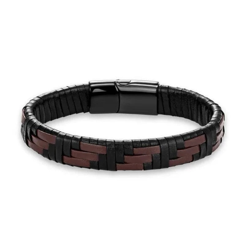 Hand Woven Multicolor Mens Leather Bracelet bracelet by Unique Leather Bracelets