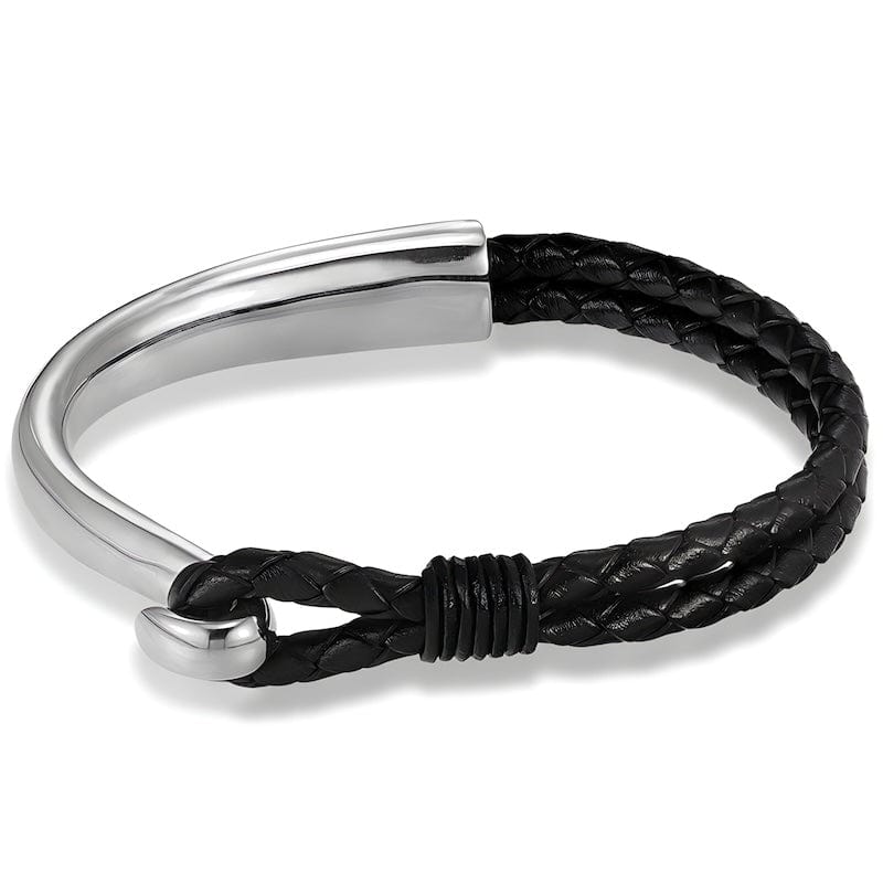 Mix of Steel & Leather Bracelet bracelet by Unique Leather Bracelets