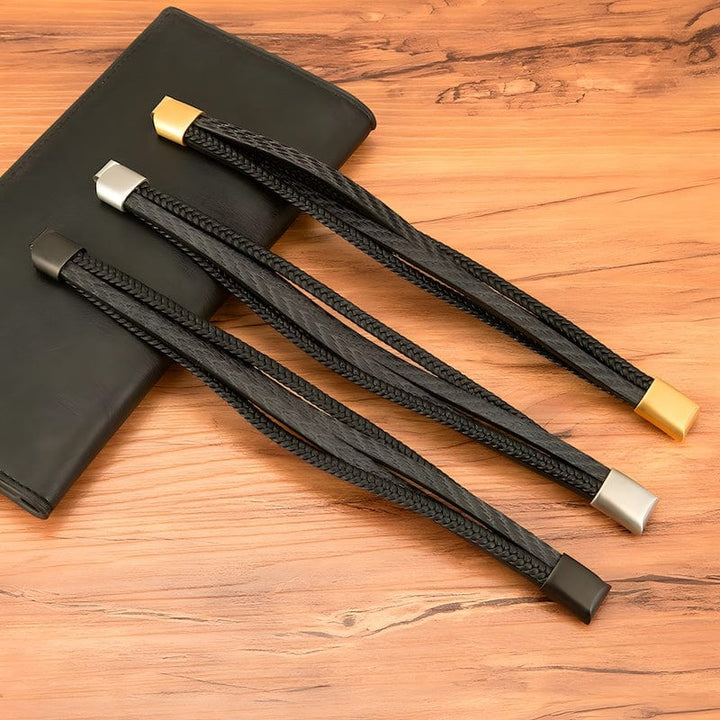 Pattern Design Multilayer Braid Leather Bracelet bracelet by Unique Leather Bracelets