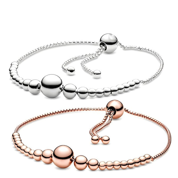 Beads Connected Together Adjustable Bracelet bracelet by Unique Leather Bracelets