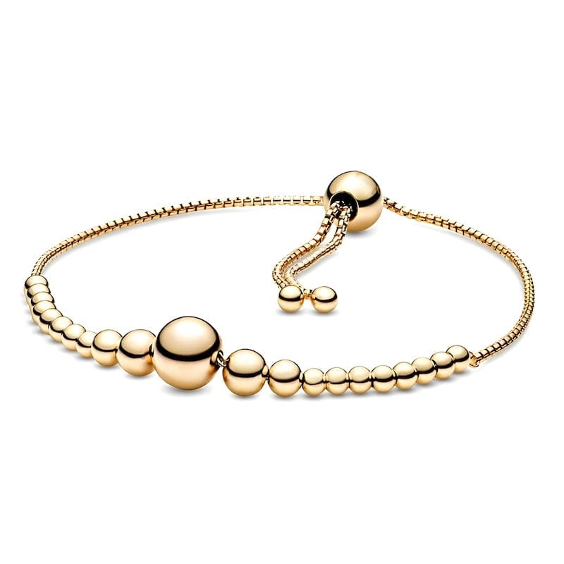 Beads Connected Together Adjustable Bracelet bracelet by Unique Leather Bracelets