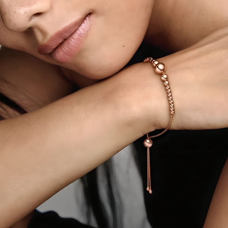 Beads Connected Together Adjustable Bracelet bracelet by Unique Leather Bracelets