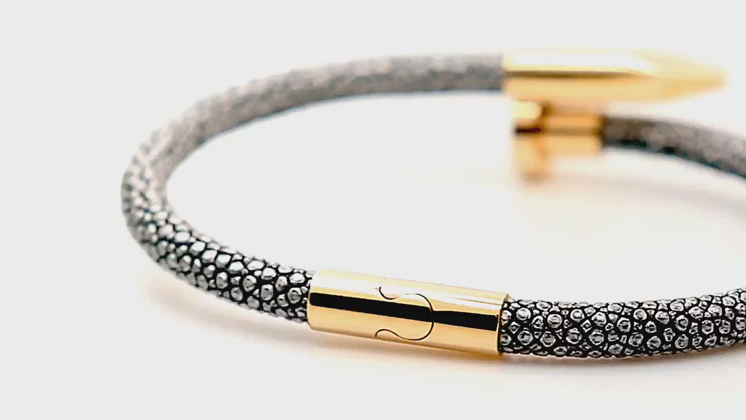 Bracelets à ongles en cuir de luxe noir de style Cartier