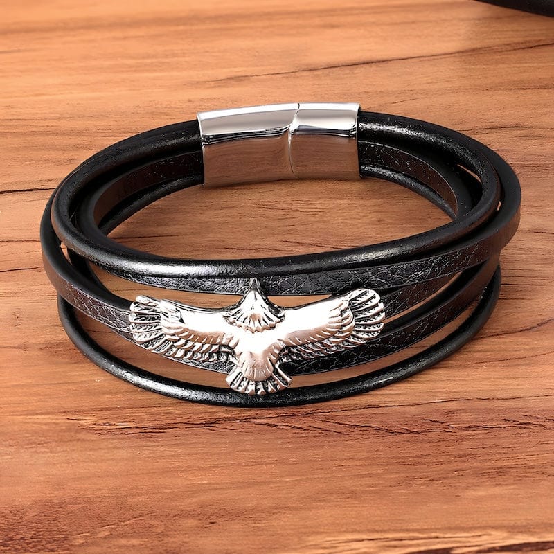 Eagle Wrap Leather Bracelet bracelet by Unique Leather Bracelets