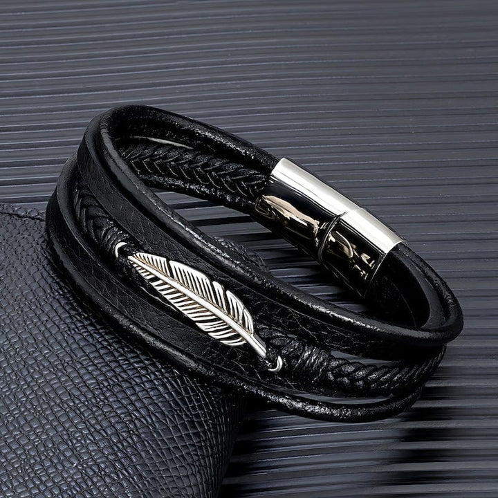 Feather Braided Wrap Leather Bracelet bracelet by Unique Leather Bracelets