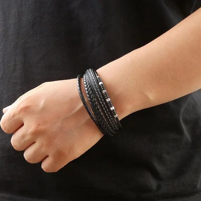 Wrap Bracelet Leather Mens Stack Stitch Charm – Unique Leather Bracelets