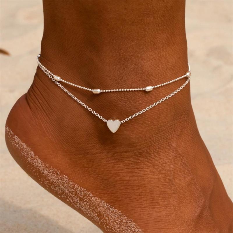 Heart Anklet Bracelet For Women bracelet by Unique Leather Bracelets