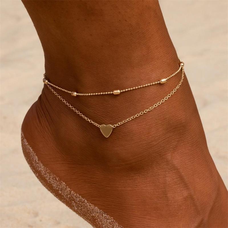 Heart Anklet Bracelet For Women bracelet by Unique Leather Bracelets