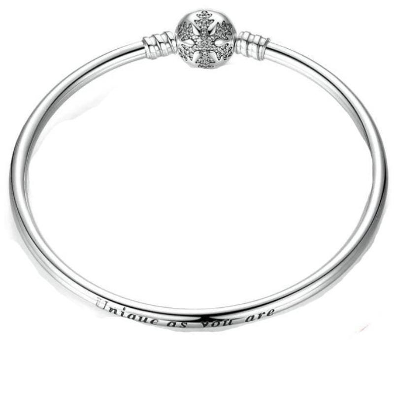 Unique As You Crystal Snowflake Bangle Bracelet bracelet by Unique Leather Bracelets