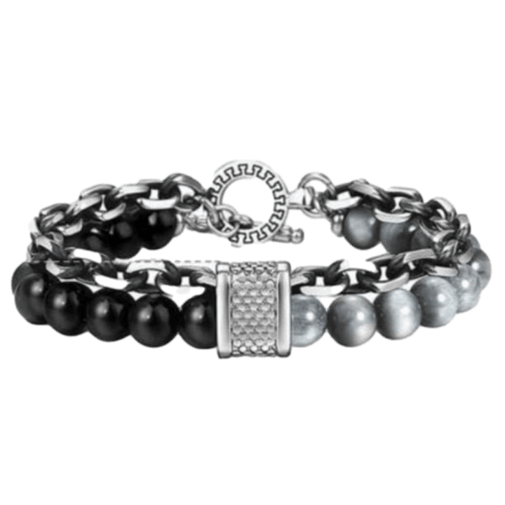 Cuban Link Stainless Steel Beaded Bracelets bracelet by Unique Leather Bracelets