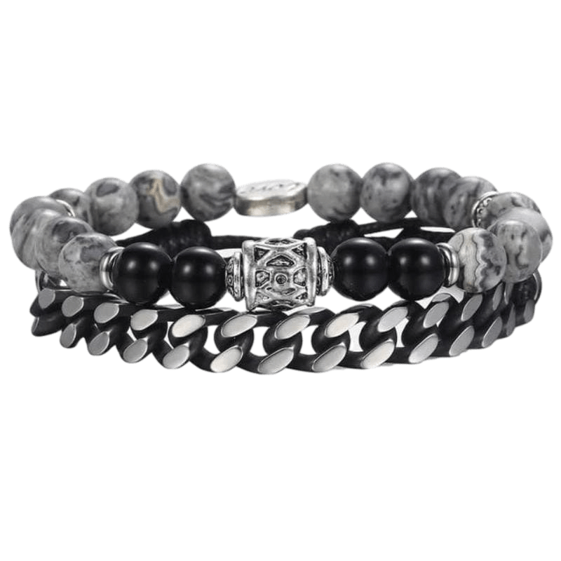 Tribal Map Stone Beaded Bracelet bracelet by Unique Leather Bracelets