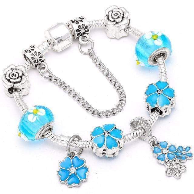 Flower Colourful Beads Charm Bracelet bracelet by Unique Leather Bracelets