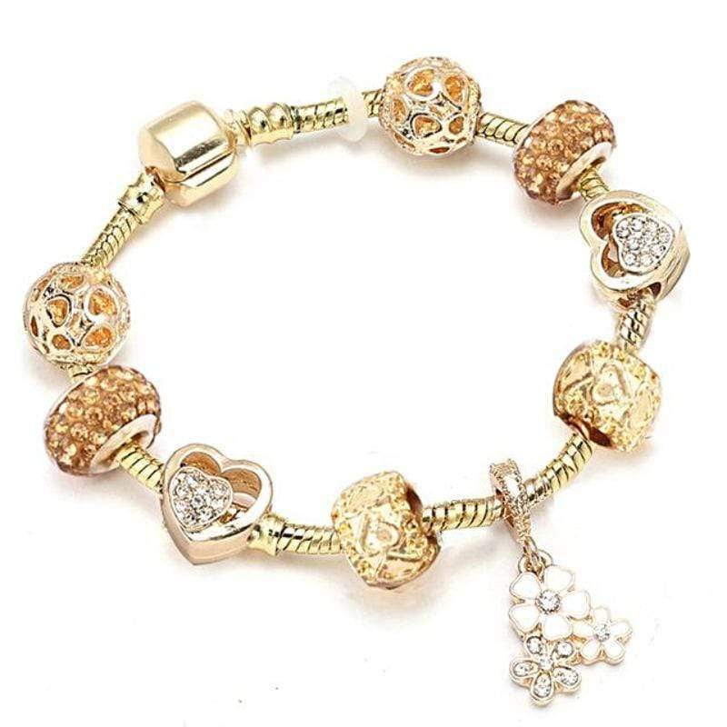 Golden Pan Charm Bracelets bracelet by Unique Leather Bracelets