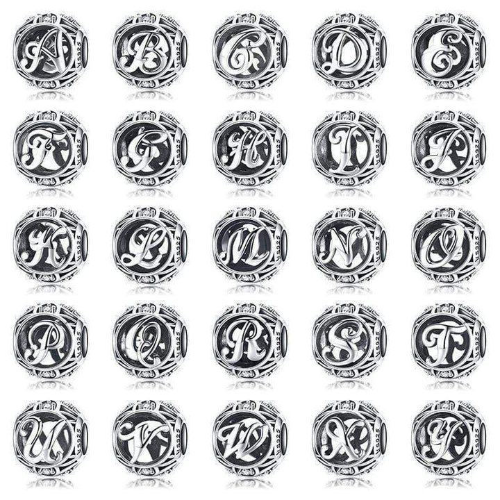 Classic Alphabet Charms bracelet by Unique Leather Bracelets