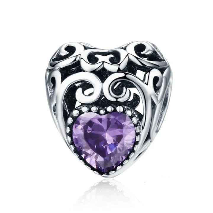 Colorful Sparkling Birthstone Charms bracelet by Unique Leather Bracelets