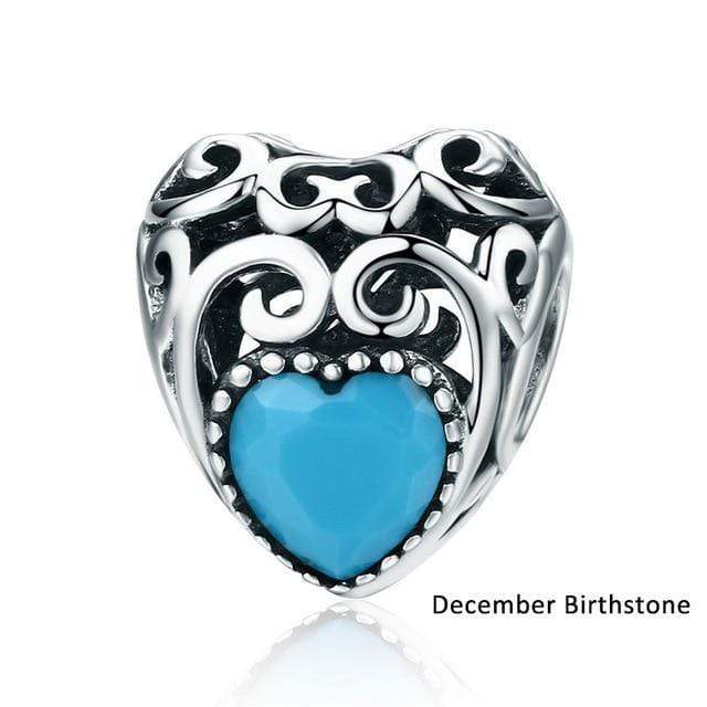 Colorful Sparkling Birthstone Charms bracelet by Unique Leather Bracelets