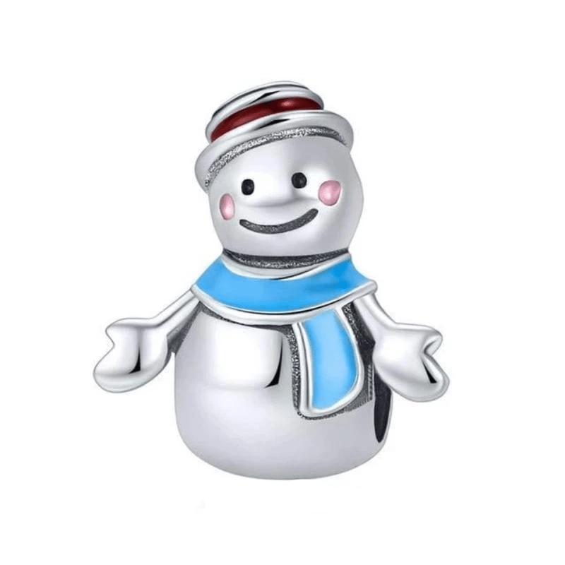 Happy Birthday Mr. Snowman Charm bracelet by Unique Leather Bracelets