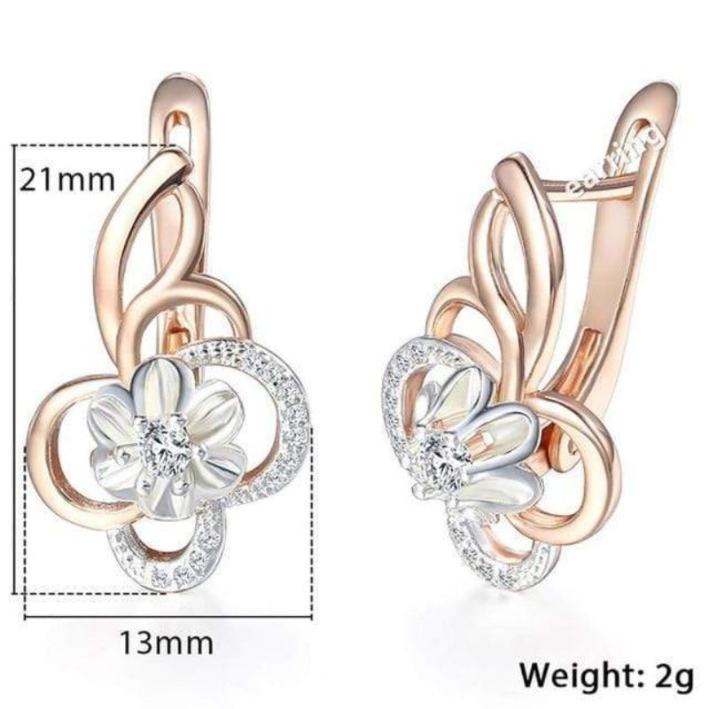 Gold Filled Cubic Zirconia Women's Earrings bracelet by Unique Leather Bracelets