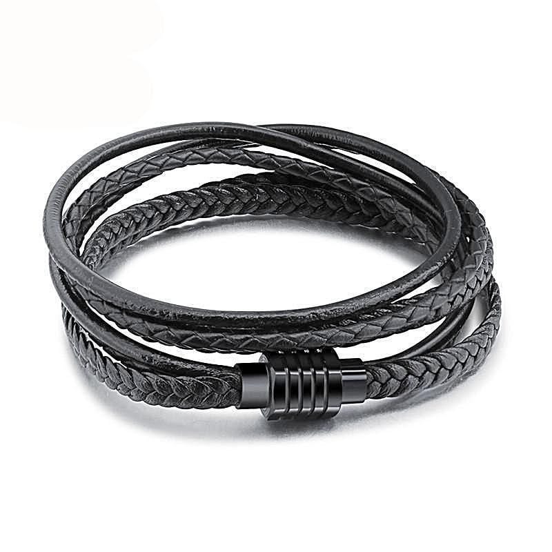 Black Leather Rope Bracelet bracelet by Unique Leather Bracelets