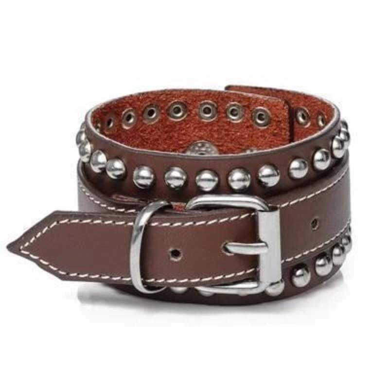 Brown Leather Buckle Bracelet bracelet by Unique Leather Bracelets