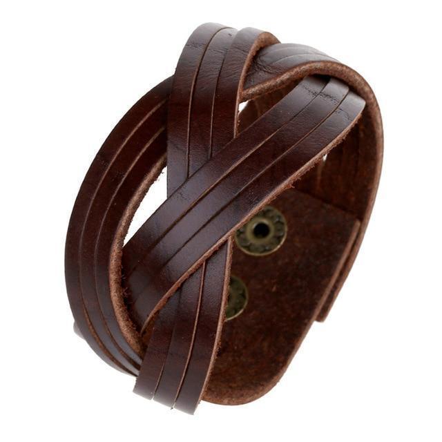Rustic Brown Strap Leather Cuff Bracelet bracelet by Unique Leather Bracelets