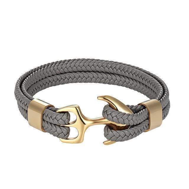 Titanium Anchor Leather Bracelet bracelet by Unique Leather Bracelets