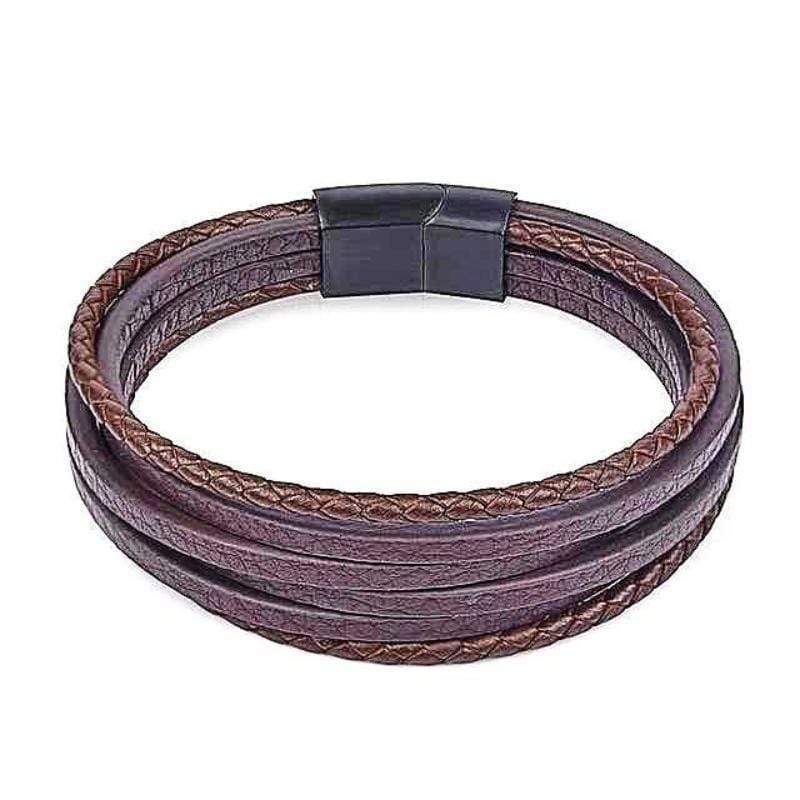 Vintage Brown Braided Leather Rope Bracelet bracelet by Unique Leather Bracelets