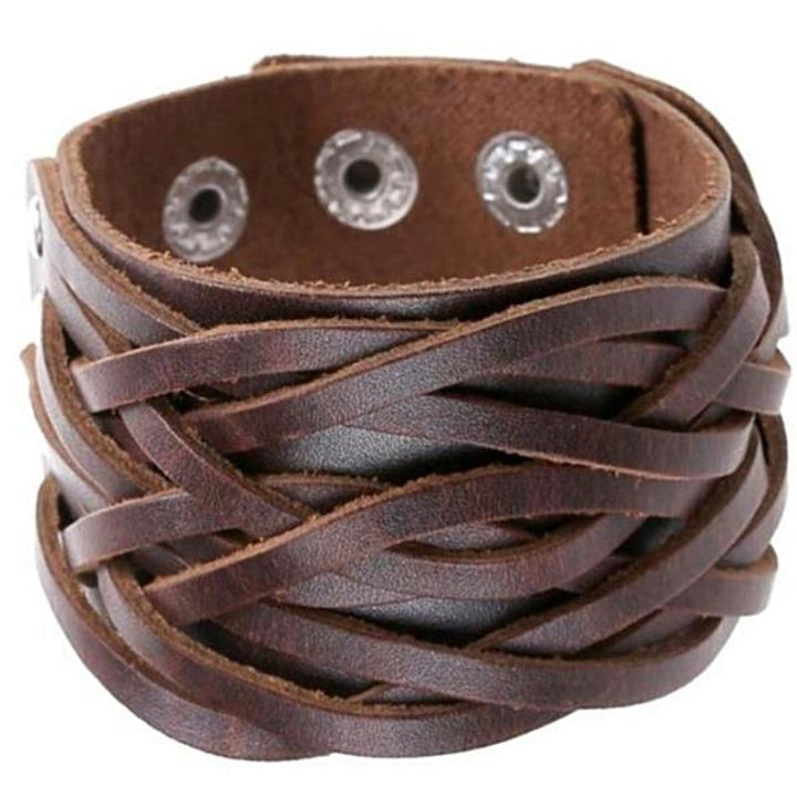 Fadi Leather Bracelets Leather Unique Leather Bracelets Brown Adjustable 