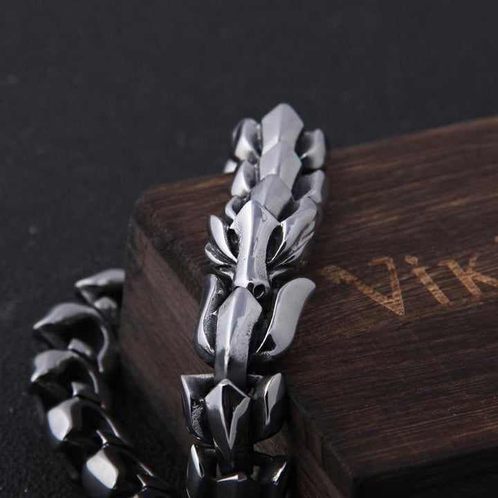 Mens Link Silver Chain Link Chain Unique Leather Bracelets   